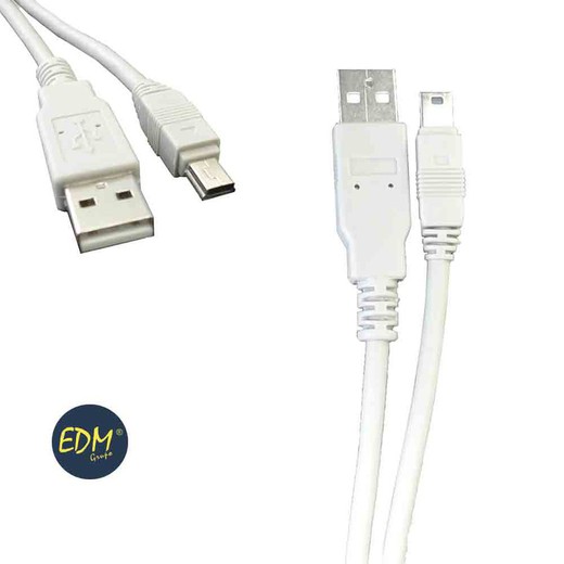 Cabo usb tipo macho para mini usb edm 1,8m