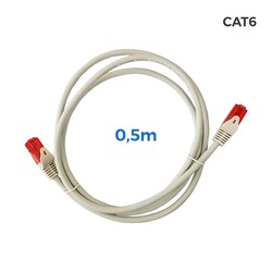 Câble de raccordement Cat.6 utp rj45 cuivre lszh gris 0.5m