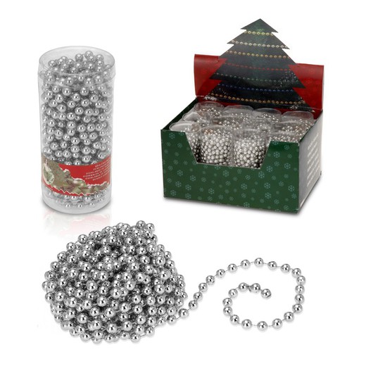 Chaîne boule décorative de Noël 750cm couleur argent