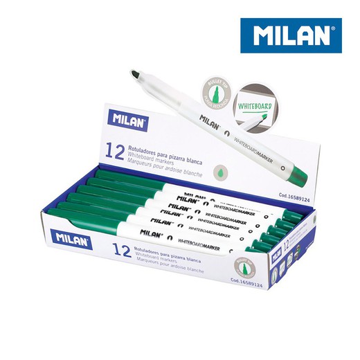 Caixa de 12 marcadores verdes para quadro branco em Milão