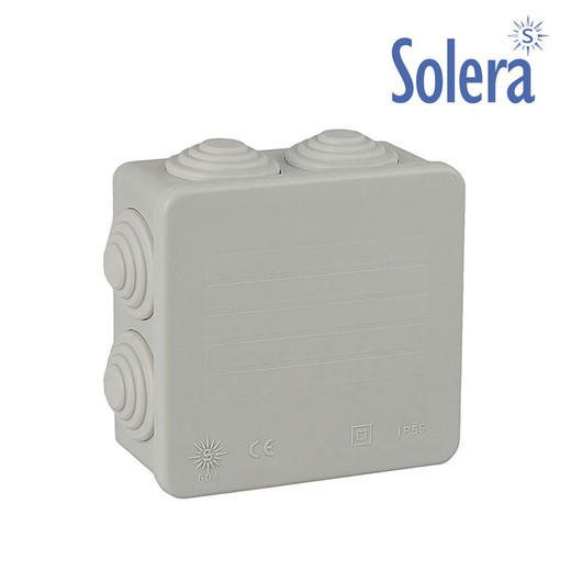 Caja cuadrada estanca 80x80x35mm retractilada solera