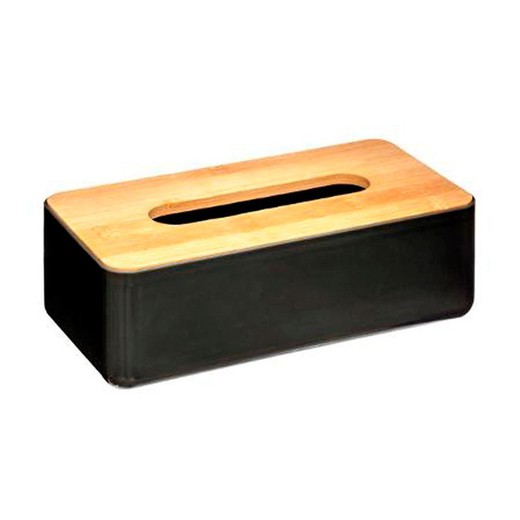 Caja de pañuelos baño bambu-negro colección 'baltik'