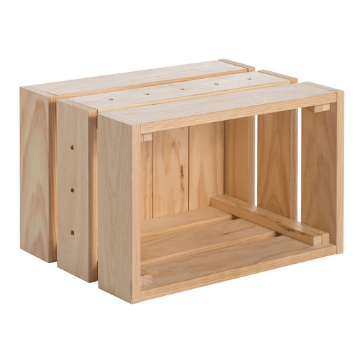 Caja De Pino Macizo Home Box Sin Barniz 38,4x25,6x28cm Astigarraga