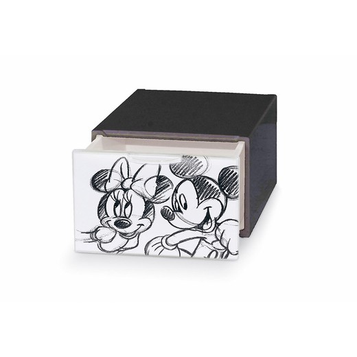 Commode en plastique mickey & minnie 15,5x21x10,5cm