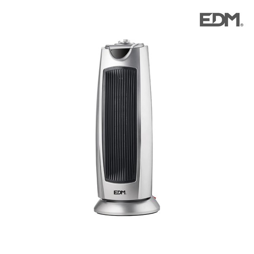 Aquecedor de torre de cerâmica oscilante - modelo prata - 1000 / 2000w - edm