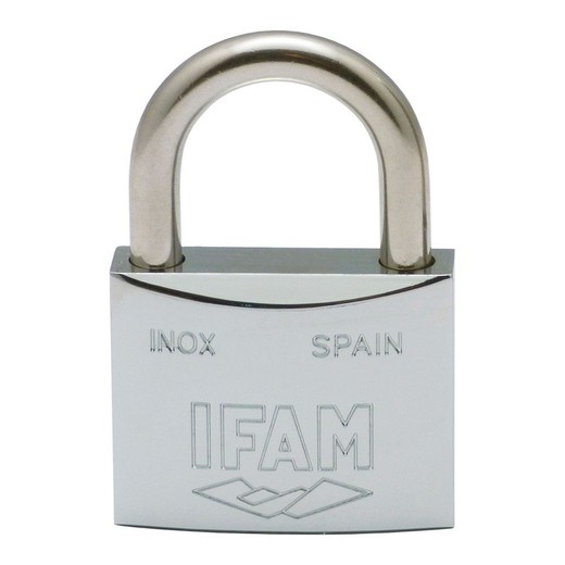 Candado inox 40. Inoxidable. 40mm. Con 2 llaves. Arco normal. Ifam