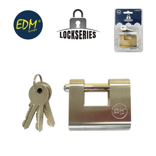 Cadenas de sécurité renforcé laiton 50,5x48,5x20mm blister