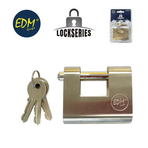 Cadenas de sécurité en laiton renforcé 60,5x53x25,5mm blister