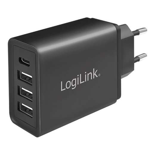 Cargador rápido 27w x4 usb (solo enchufe pared) logilink