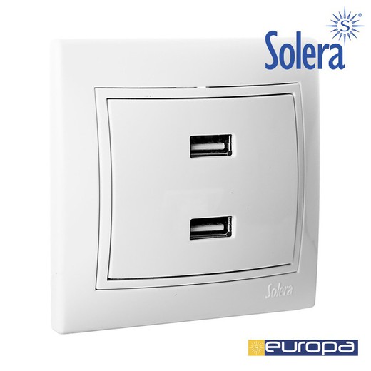 Cargador serie europa doble usb 230v 5v 4200ma s.europa solera erp2usbu