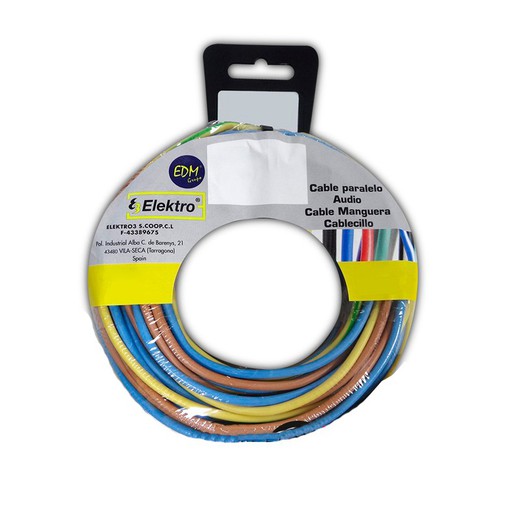 Enrouleur de câble 1,5mm 3 câbles (az-mt) 10mts x couleur 30mts