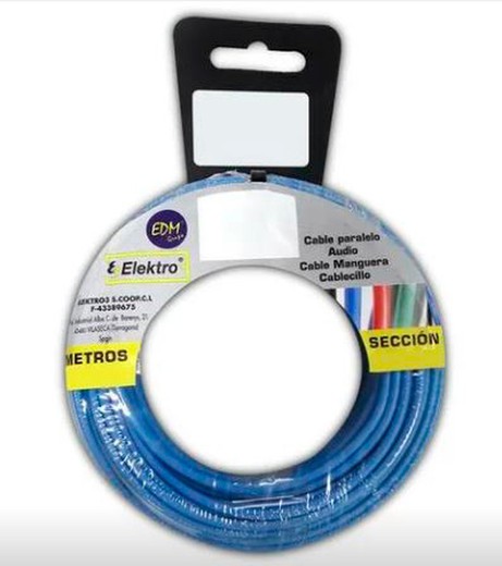 Enrolador de cabo flexível de 4 mm. Azul 25mts. Halogênios livres