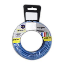 Enrouleur de câble souple 6mm. Bleu 10mts. Halogènes libres