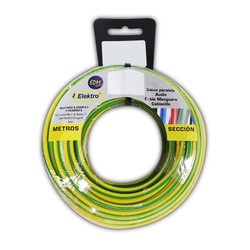 Enrouleur de câble souple 6mm. Bicolore 25mts. Halogènes libres