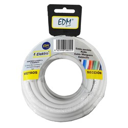 Carretel de mangueira tubular 2x0,75mm branco 10mts