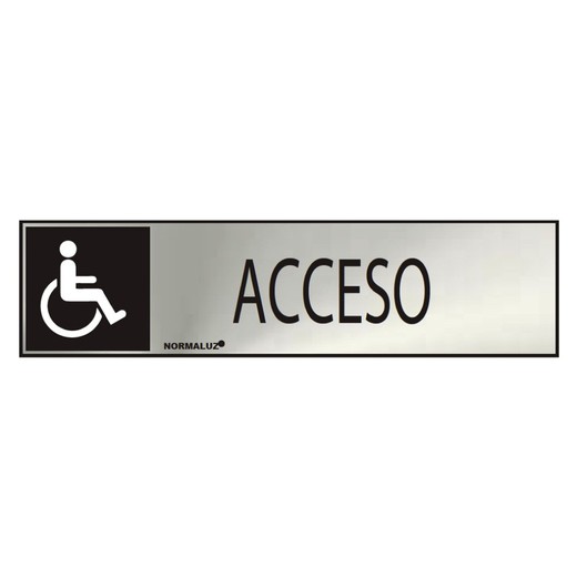 Placa Informativa "Acesso" (Adesivo Inox 0,8mm) 5x20cm