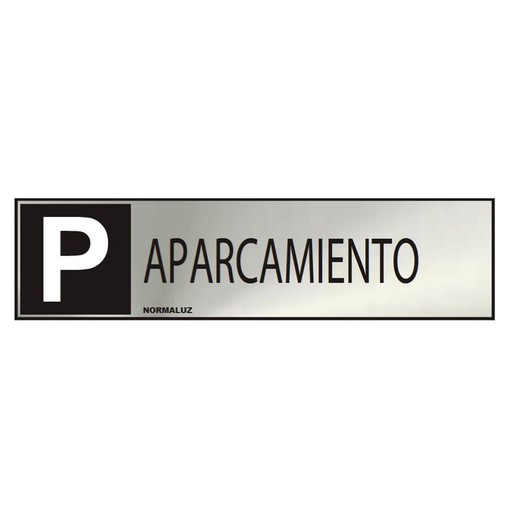 Placa Informativa "Estacionamento" (Adesivo Inox 0,8mm) 5x20cm