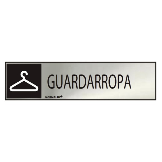 Cartel Informativo "Guardarropa" (Inox Adhesivo 0.8mm) 5x20cm