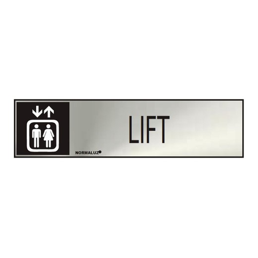 Poster Informativo "Lift" (Adesivo Inox 0,8mm) 5x20cm