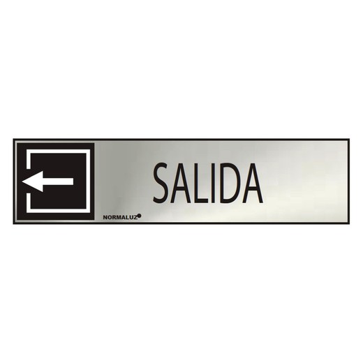 Placa Informativa "Saída" (Adesivo Inox 0,8mm) 5x20cm