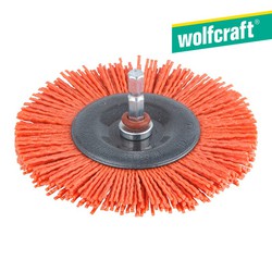 Brosse à disque en nylon, tige hexagonale 1/4" 100x10mm 1502000 Wolfcraft