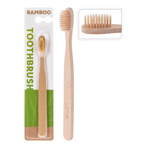 Escova de dentes de bambu com cerdas de nylon