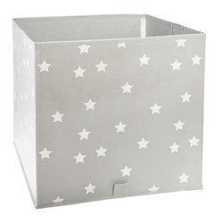 Panier de rangement enfant gris avec étoiles