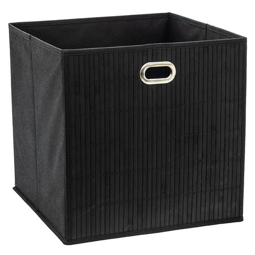 Cesta para mueble de baño bambú negro 31x31x31cm