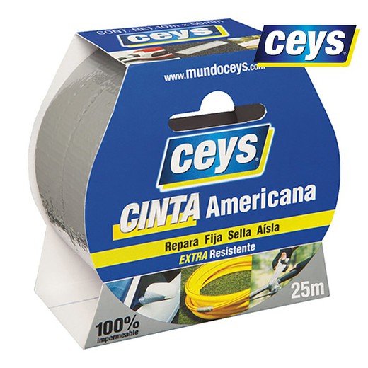 Ceys cinta americana plata rollo 25mx50 507603