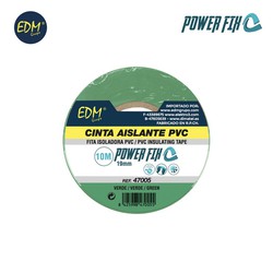 Cinta aislante 10m x19mm verde edm