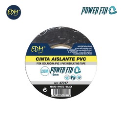 Cinta aislante 20m x19mm negra edm