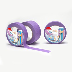Fita adesiva lilás 25mmx50mts baixa adesividade para superfícies delicadas