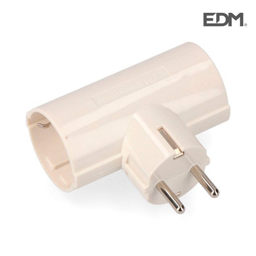 Plug duplo com embalagem de baquelite t / tl 16 a 250 v edm