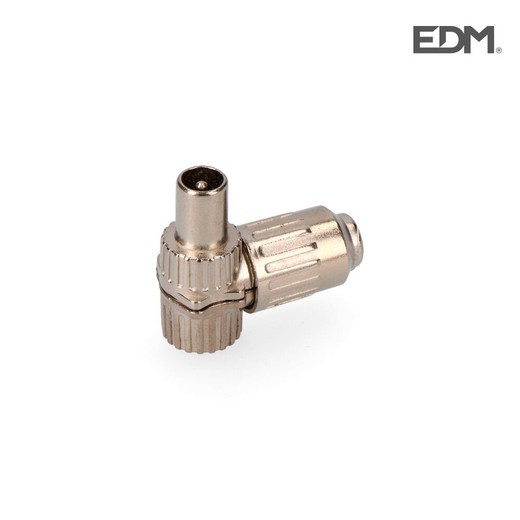 Clavija tv acodada metalica 9,5mm edm envasada