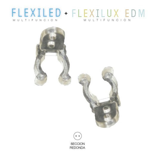 clip pour tube flexilux / flexiled 2 et 3 voies edm