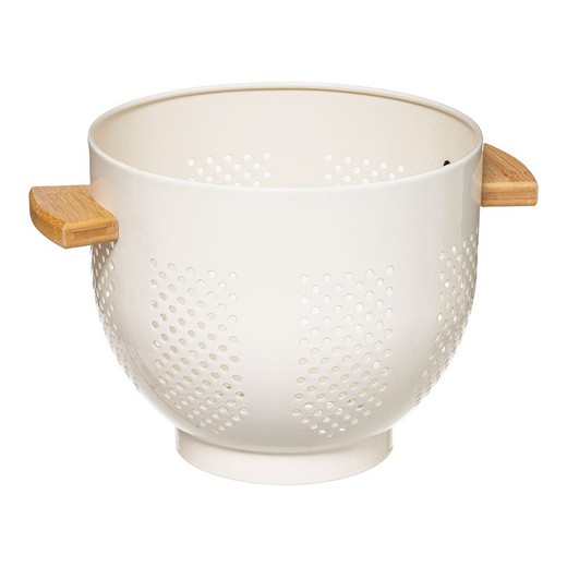 Colador 20cm bambú-blanco col.'BLANC Kitchen'