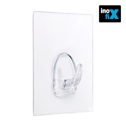 Suporte adesivo reutilizável 80x62mm transparente (blister) inofix