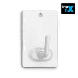 Colgador adhesivo blanco (blister 2 unid) inofix