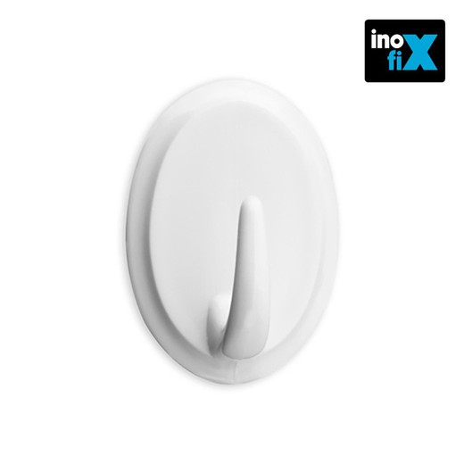 Cabide adesivo redondo branco (blister 2 unidades) inofix