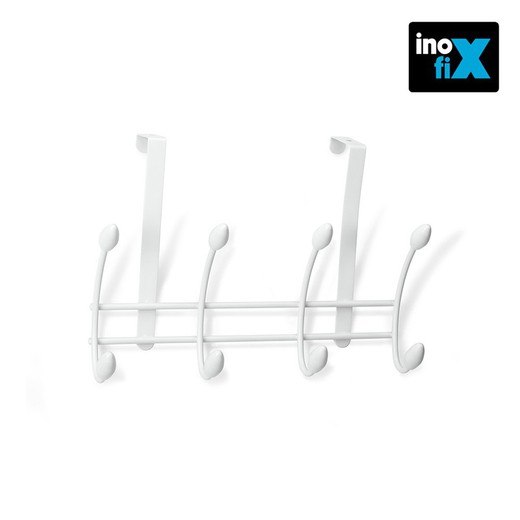 Colgador sobrepuerta acero blanco blister inofix