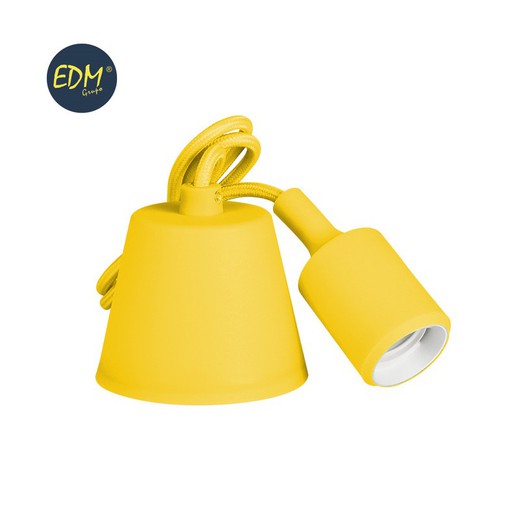 Colgante de silicona e27 60w amarillo (98,4 cm) edm