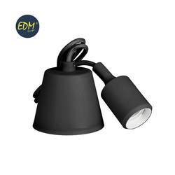 Pendentif silicone e27 60w noir (98,4 cm) edm