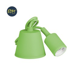 Colgante de silicona e27 60w verde (98,4 cm) edm