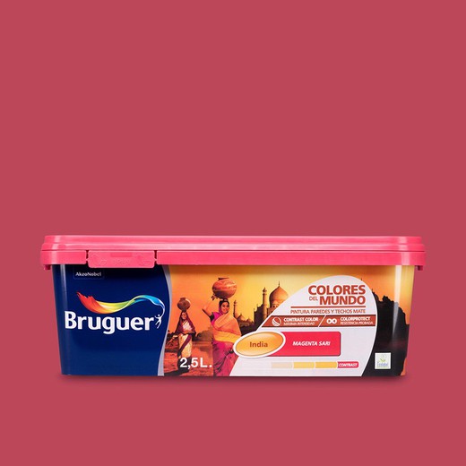 Cores do mundo sari magenta índia contrastam 2,5l bruguer