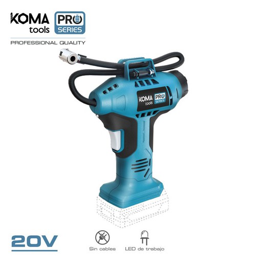 Compresor de aire 20v (sin batería ni cargador) 7,5x22x25,5cm koma tools pro series battery