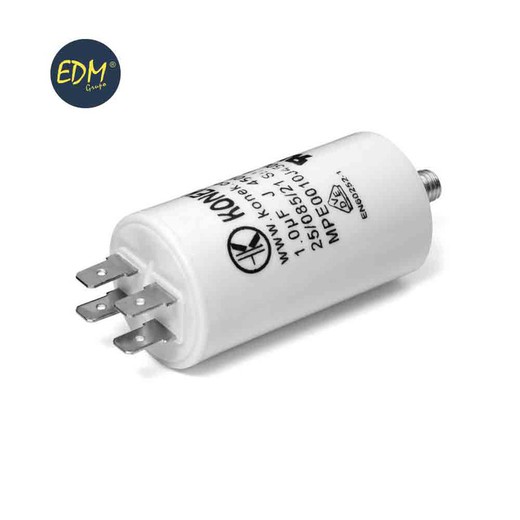 Condensador mka 15 uf 5% 450v 40x70 con espiga m8 y faston doble