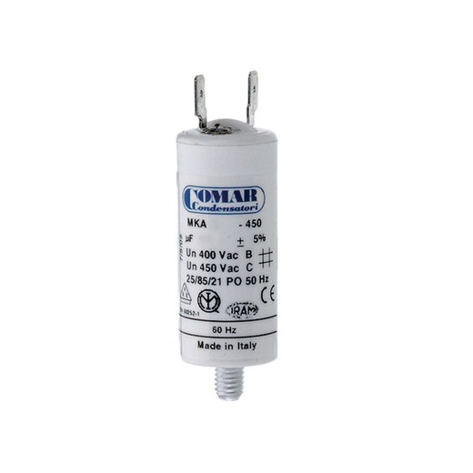 Capacitor Mka 4 uf 5% 450 v 25x57 com pino m8 e 6,35 faston simples