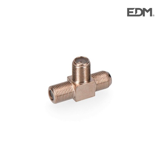 Conector derivador "f" forma "t" retractilado