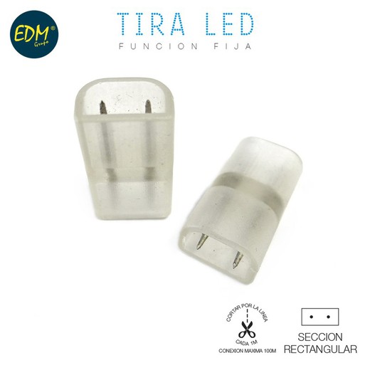 Conector (empalme) recto para dos tiras de led edm