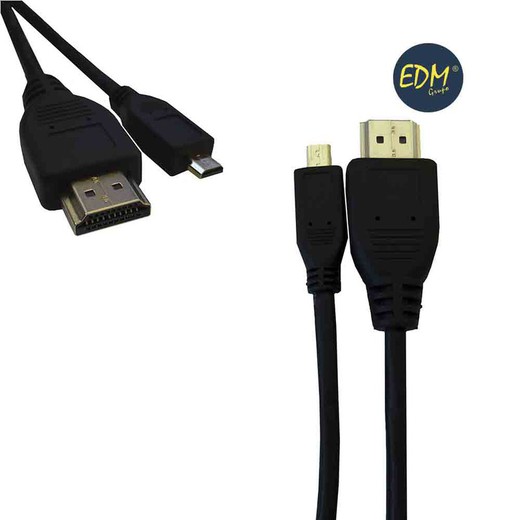 Conexão HDMI para micro hdmi de alta velocidade 1,4 macho macho 1m